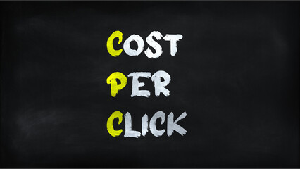 COST PER CLICK(CPC) on chalkboard