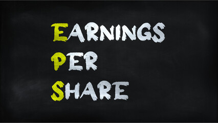 EARNINGS PER SHARE(EPS) on chalkboard
