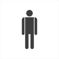 Human icon on white background. Man silhouette vector icon