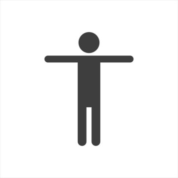 black silhouette pictogram male with open arms vector illustration.