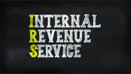 INTERNAL REVENUE SERVICE(IRS) on chalkboard