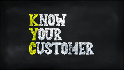 KNOW YOUR CUSTOMER(KYC) on chalkboard