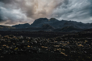 Volcanic landscape near Hekla, volcano in Iceland - 493017317