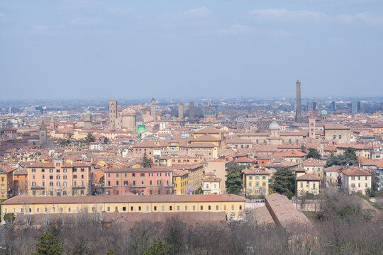 Panorama of Bologna from the surrounding hills 