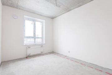 interior of the apartment without decoration in gray colors