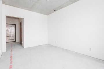 interior of the apartment without decoration in gray colors