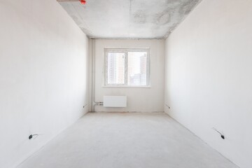 interior of the apartment without decoration in gray colors