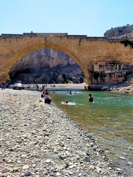 Cendere Bridge and cendere Creek, Adıyaman, Turkey.