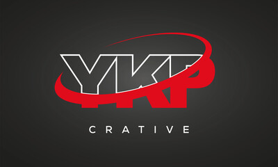 YKP creative letters logo with 360 symbol vector art template design