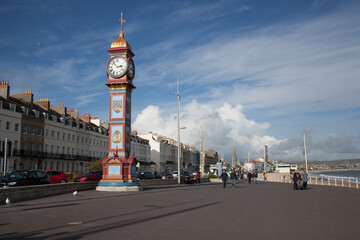 Fototapeta na wymiar The Queen Victoria Jubilee Clock in Weymouth, Dorset in the UK