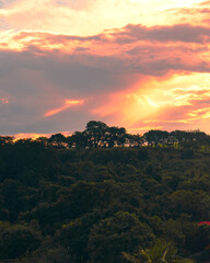 Sunlight at the top of a hill