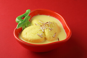 Rasmalai, Rossomalai, Roshmolai, Rasamalei is a very popular Indian dessert. It's a Similar dish to Rasgulla. It is a sweet delicacy made with Indian cottage cheese or chenna