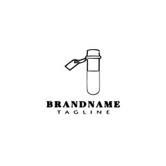 bottle with stopper logo cartoon icon design template black isolated vector