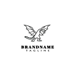 dinosaurs logo cartoon icon design template black isolated vector