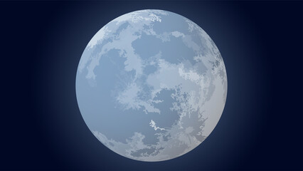 Full blue moon in the night sky.