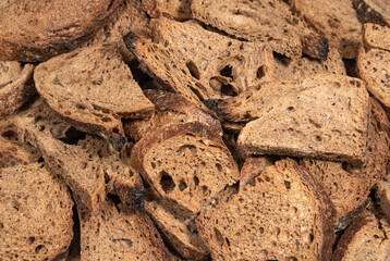 Slices of rye bread background