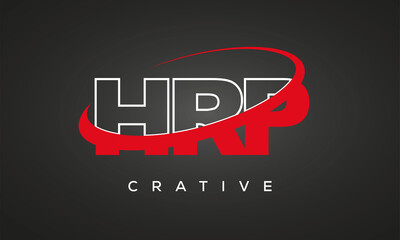 HRP creative letters logo with 360 symbol vector art template design