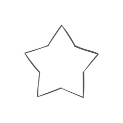 Star doodle, hand drawn icon.