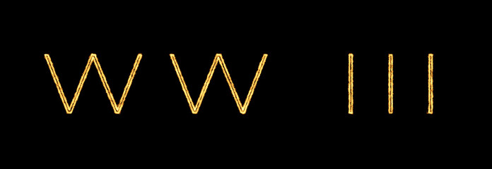 WORLD WAR THREE Text with Burning Flames Effect