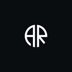 Circle monogram logo icon letter AR