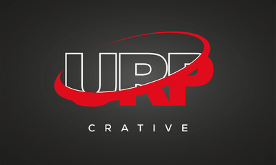 URP creative letters logo with 360 symbol vector art template design