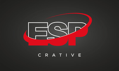 ESP creative letters logo with 360 symbol vector art template design