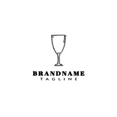 glasses logo cartoon template black icon cute vector illustration