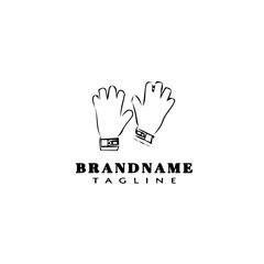 goalkeeper glove logo cartoon icon vector illustration