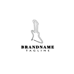 guitar logo cartoon black icon design isolated vector illustration