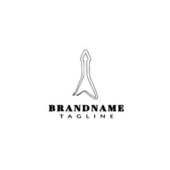 guitar logo cartoon black icon design isolated vector illustration