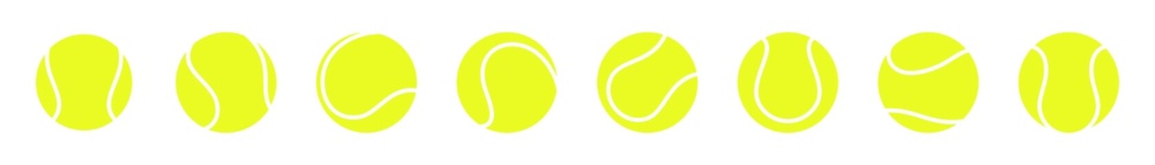 Tennis ball icon set isolated on white background. Tennis ball sport collection. Vector illustration.