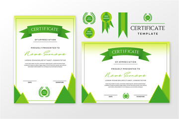 Nature achievement with green color certificate