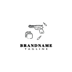 gun design logo template icon cute illustration
