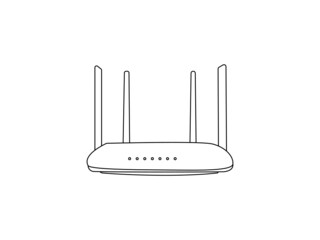 Broadband vector illustration logo on white isolated background. Internet connection. Wifi router icon in flat style business concept Design.svg