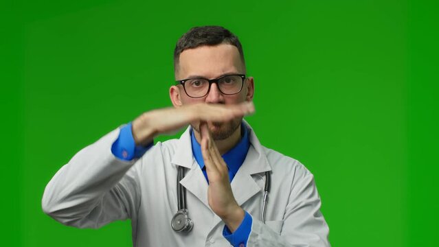 A Doctor Show A Timeout Gesture.