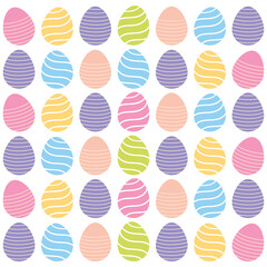 Easter Egg pattern, Colorful Easter eggs with pattern, Vector Decorative Easter eggs in pink, blue, orange, purple and green color.