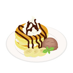 チョコバナナパンケーキ