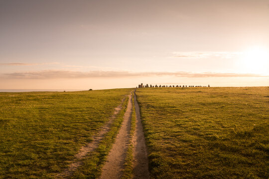 Ale Stones (Ales stenar) Is a megalithic monument of 59 large boulders and is 67 meters long. This landmark is located in K&aring;seberga, Sweden
