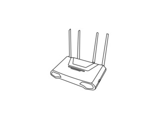 Fototapeta premium Wifi router icon in flat style Design. Broadband vector illustration on white business isolated. Internet connection business concept. professional illustration. Creative Vector art Design. Best vecto