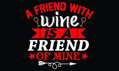 Wine Typography T shirt Design Template