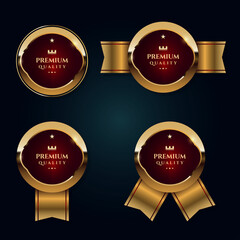 Golden luxury badges and labels collection