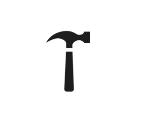 Hammer icon vector on white background. Hammer symbol