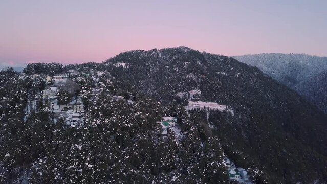 Snow covered mountains in winter, Dalhousie, Himachal Pradesh, India