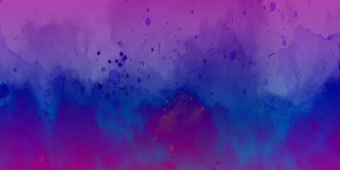 Realistic blue watercolor panoramic texture on white background vector illustration. dark blue watercolor background. Pink background with watercolor splashes and powder spray. 