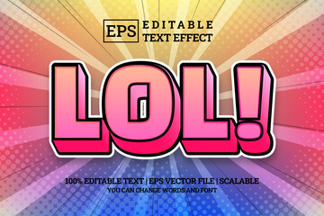 3d comic editable text style effect on colorful halftone background