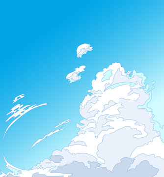 青空と白い雲のベクターイラスト背景素材