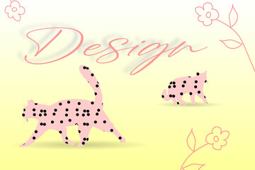 Fototapeta premium Design and cats