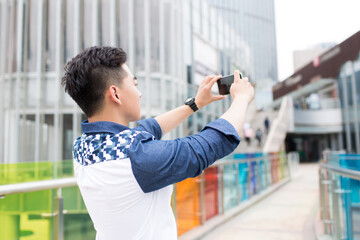 young handsome man in the park