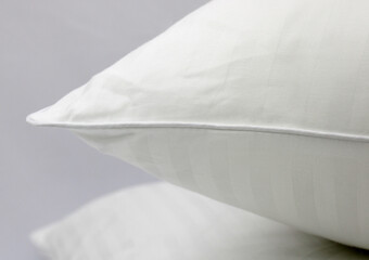 Cushion corner. White terry cotton fabric for mockup overlay design. Home textiles for the bedroom....