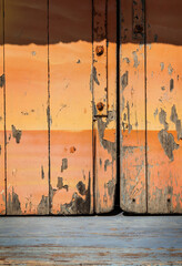 Wooden background for a still-life mediterranean sea style. Stain and paint